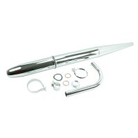 Auspuff mit Krümmer und Spitztüte Zigarre Chrom für Simson SR4-2 Star