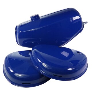 Lackset Tank + Seitendeckel dunkelblau für Simson S51E S50 S70 E Kraftstoffbehälter RAL5002