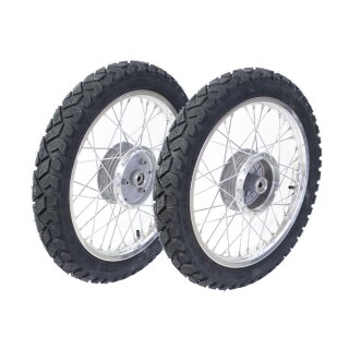 2 Kompletträder für Simson S50 S51 S53 KR51 Schwalbe Star Sperber Habicht auf Alufelge VA Speichen Heidenau K42