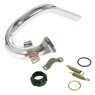 Krümmer mit Kugelflansch für Simson Auspuff Chrom verchromt Auspuffrohr 28mm