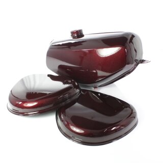 Premium Lackset Tank + Seitendeckel candy red metallic auf black für Simson S51 S50 S70 rot schwarz
