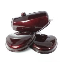 Premium Lackset Tank + Seitendeckel candy red metallic auf black für Simson S51 S50 S70 rot schwarz