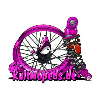 KultMopeds.de Aufkleber Felge Gasdruck Stoßdämpfer für Simson S51 S50 SR50 S53 KR51 Schwalbe lila Fanartikel Klebefolie