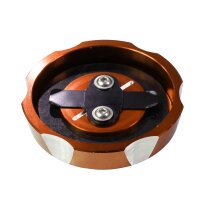 Alu CNC Tuning Tankdeckel orange eloxiert 40mm + Entlüftung für Simson S50 S51 SR50 KR51 Schwalbe