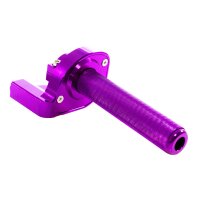 Alu CNC Schnellgasgriff Lila für Simson S51, S50, S53 S83 Rennsport für DDR Berliner, Mikuni, andere Vergaser Cross Motorcross Tuning Enduro universal