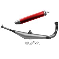 MX Rennauspuff Hydro 32mm rot / schräg 2019 60-105ccm für Simson S51 S50 S70 S53 S83 Tuning mit Blase Sportauspuff Resonanzauspuff