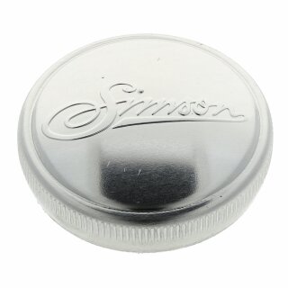 Tankdeckel Originaldesign 40mm Simson S51, S50, S60, S70, KR51/1 & KR51/2 Schwalben, SR50, SR80, SR4-1 Spatz, SR4-2 Star, SR4-4 Habicht, SR1, SR2, S53, S83, Duo 4/1 Mixture 1:50 Alu poliert