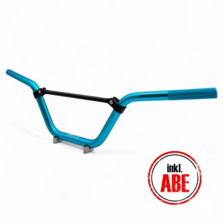 ZT-Tuning Lenker Cross Enduro hoch in hellblau, türkis mit ABE für Simson S51 S53 S70 S83 + MZ ETZ TS 125 150 250 251 301