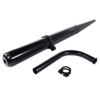 Premium Auspuff Set schwarz für Simson KR51/1, KR51/1 S Hycomat, KR51 Schwalbe Schellen 28mm