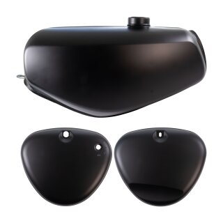 Lackset Tank + Enduro Seitendeckel schwarz matt für Simson S51 S50 S70 Kraftstoffbehälter