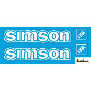 Aufkleber Satz blau transparent Tank Seitendeckel für Simson S51 B