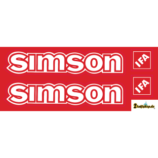 Aufkleber Satz rot transparent Tank Seitendeckel für Simson S51 B