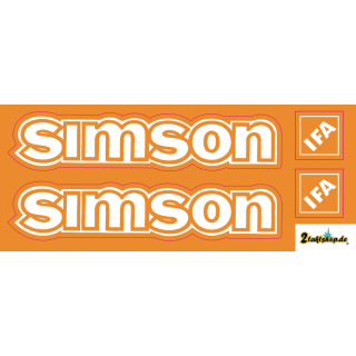 Aufkleber Satz orange transparent Tank Seitendeckel für Simson S51 B
