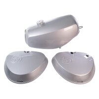 Lackset Tank + eckige Seitendeckel Wirbellogo silber...