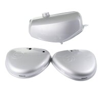 Lackset Tank + Seitendeckel Wirbellogo silber Simson S51...