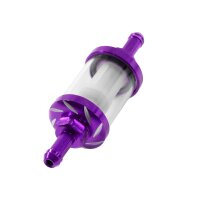 CNC Benzinfilter lila eloxiert 6mm 7mm 8mm für Simson S50 S51 S70 S53 SR50 Spatz Star Sperber Habicht MZ ETZ TS ES ETS 125 150 NSU Max Lux Kreidler Hercules Tuning Filter