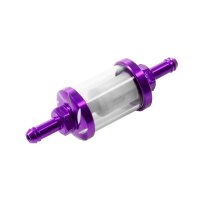 CNC Benzinfilter lila eloxiert 6mm 7mm 8mm für Simson S50 S51 S70 S53 SR50 Spatz Star Sperber Habicht MZ ETZ TS ES ETS 125 150 NSU Max Lux Kreidler Hercules Tuning Filter