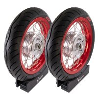 Set 2x Speichenrad rot poliert 2,15x12 Zoll + 2 CST...