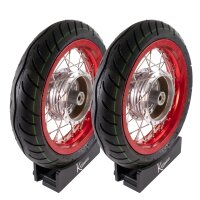 Set 2x Speichenrad rot poliert 2,15x12 Zoll + 2 CST...