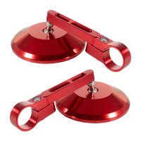 Premium CNC Lenker Spiegel rot für Simson Schwalbe KR51 S51 S50 S70 Sport S53 Aprilia Suzuki Gilera ATU Agility Harley Davidson, Moto Guzzi, Indian CafeRacer Rückspiegel E-Prüfzeichen
