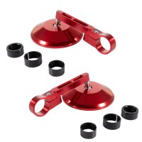 Premium CNC Lenker Spiegel rot für Simson Schwalbe KR51 S51 S50 S70 Sport S53 Aprilia Suzuki Gilera ATU Agility Harley Davidson, Moto Guzzi, Indian CafeRacer Rückspiegel E-Prüfzeichen