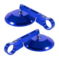 Premium CNC Lenker Spiegel blau für Simson Schwalbe KR51 S51 S50 S70 Sport S53 Aprilia Suzuki Gilera ATU Agility Harley Davidson, Moto Guzzi, Indian CafeRacer Rückspiegel E-Prüfzeichen