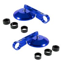Premium CNC Lenker Spiegel blau für Simson Schwalbe KR51 S51 S50 S70 Sport S53 Aprilia Suzuki Gilera ATU Agility Harley Davidson, Moto Guzzi, Indian CafeRacer Rückspiegel E-Prüfzeichen