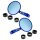 Premium CNC Lenker Spiegel blau für Simson Schwalbe KR51 S51 S50 S70 Sport S53 Aprilia Suzuki Gilera ATU Agility Harley Davidson, Moto Guzzi, Indian CafeRacer Rückspiegel E-Prüfzeichen