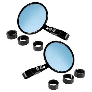 Premium CNC Lenker Spiegel schwarz für Simson Schwalbe KR51 S51 S50 S70 Sport S53 Aprilia Suzuki Gilera ATU Agility Harley Davidson, Moto Guzzi, Indian CafeRacer Rückspiegel E-Prüfzeichen