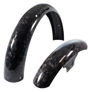 Schutzblech Set Forged Carbon vorn + hinten, kurz für Simson S51 S50 S70 S53 S83 Kotflügel, Kunststoff