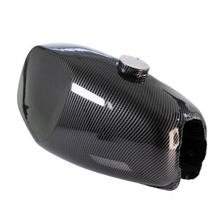 Tank carbon für Simson S50, auch S51 S70 (S53, S83) Kraftstoffbehälter Büffeltank, Hochtank
