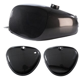 Büffeltank + 2 Seitendeckel Enduro carbon für Simson S51 S50 S70 (S53, S83) Kraftstoffbehälter