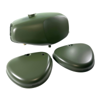 Lackset Büffeltank, Hochtank Tank + Seitendeckel NVA armeegrün matt für Simson S50, auch S51 S70 (S53, S83) Kraftstoffbehälter