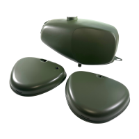 Lackset Büffeltank, Hochtank Tank + Seitendeckel NVA armeegrün matt für Simson S50, auch S51 S70 (S53, S83) Kraftstoffbehälter