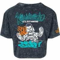 Kultmopeds Cropped Shirt Orange Damen XS für Fahrer von S50 S51 KR51 Schwalbe Star Sperber Habicht SR1 SR2 Geschenk schwarz