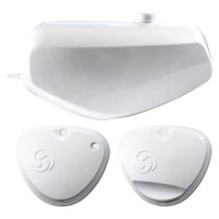 Lackset Tank + eckige Seitendeckel Wirbellogo silber...