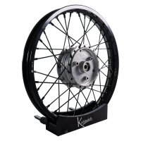 Speichenrad, Felge 1,50x16 + Speichen Edelstahl M4 XL schwarz, Nabe silber für Simson S51 S50 S53 Spatz Star Star Sperber Habicht KR51 Schwalbe Duo