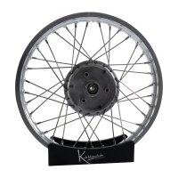 Speichenrad, Felge 1,50x16 + Speichen Edelstahl M4 XL, Nabe silber für Simson S51 S50 S53 Spatz Star Star Sperber Habicht KR51 Schwalbe Duo