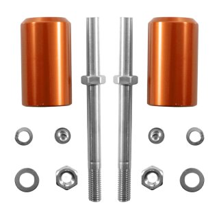CNC Sturzpads orange hinten am Federbein für Simson S51 S50 Crashpad