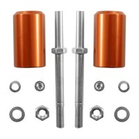 CNC Sturzpads orange hinten am Federbein für Simson...
