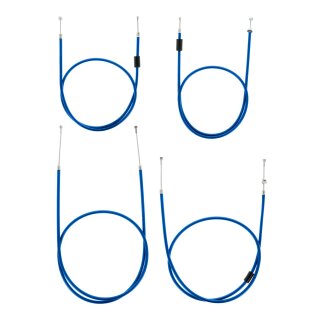 Set 4x Bowdenzüge Enduro für BVF-Vergaser blau für Simson S51E S53E S70E S83E Bowdenzug Gas Kupplung Bremse Choke