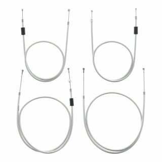 Set 4x Bowdenzüge für BVF-Vergaser silber für Simson S51 S53 S70 S83 Bowdenzug Gas Kupplung Bremse Choke