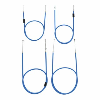 Set 4x Bowdenzüge für BVF-Vergaser blau für Simson S51 S53 S70 S83 Bowdenzug Gas Kupplung Bremse Choke