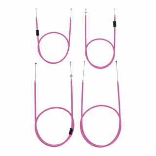 Set 4x Bowdenzüge für BVF-Vergaser pink für Simson S51 S53 S70 S83 Bowdenzug Gas Kupplung Bremse Choke