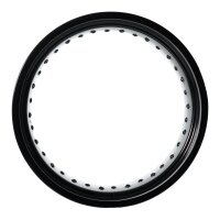 Felge Alu 4,25x17 schwarz, 36-Loch extrem Tuning für Simson S51 S50 S70 S53 Star Schwalbe MZ ETZ 125 150 301 251