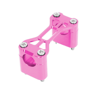 Set CNC Lenker Auflagen kurz oben + unten pink eloxiert + Schrauben für Simson S51 S50 S70 S53 für 22mm Klemmen