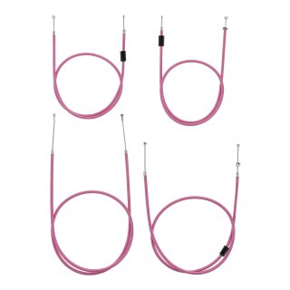 Set 4x Bowdenzüge für BVF-Vergaser pink für Simson S51 S53 S70 S83 Enduro Bowdenzug Gas Kupplung Bremse Choke