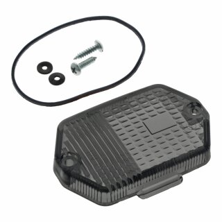 Simson Blinker Glas Dichtung Schrauben eckig rauch - grau hinten + vorn mit E-Zeichen SR50/1 SR80/! S53 S83  für MZ ETZ 150 125 250 251 schwarz