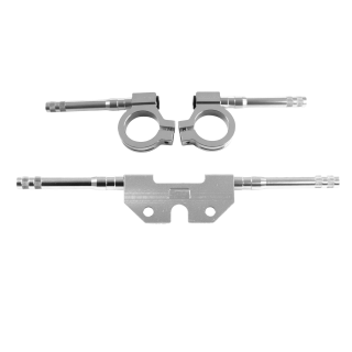 Set Blinkerhalter silber eloxiert Befestigung Strebe Blinkleuchten Halter mit M8 Gewinde für Simson S51 S50 S70