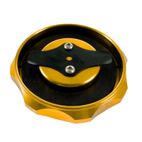 Alu CNC Tuning Tankdeckel gold 40mm gekerbt für Simson S50 S51 SR50 KR51 Schwalbe